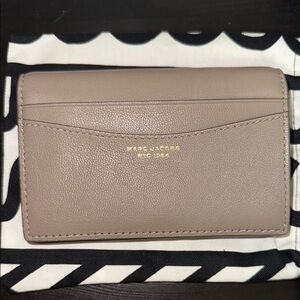 Marc Jacobs Taupe Leather Card Holder